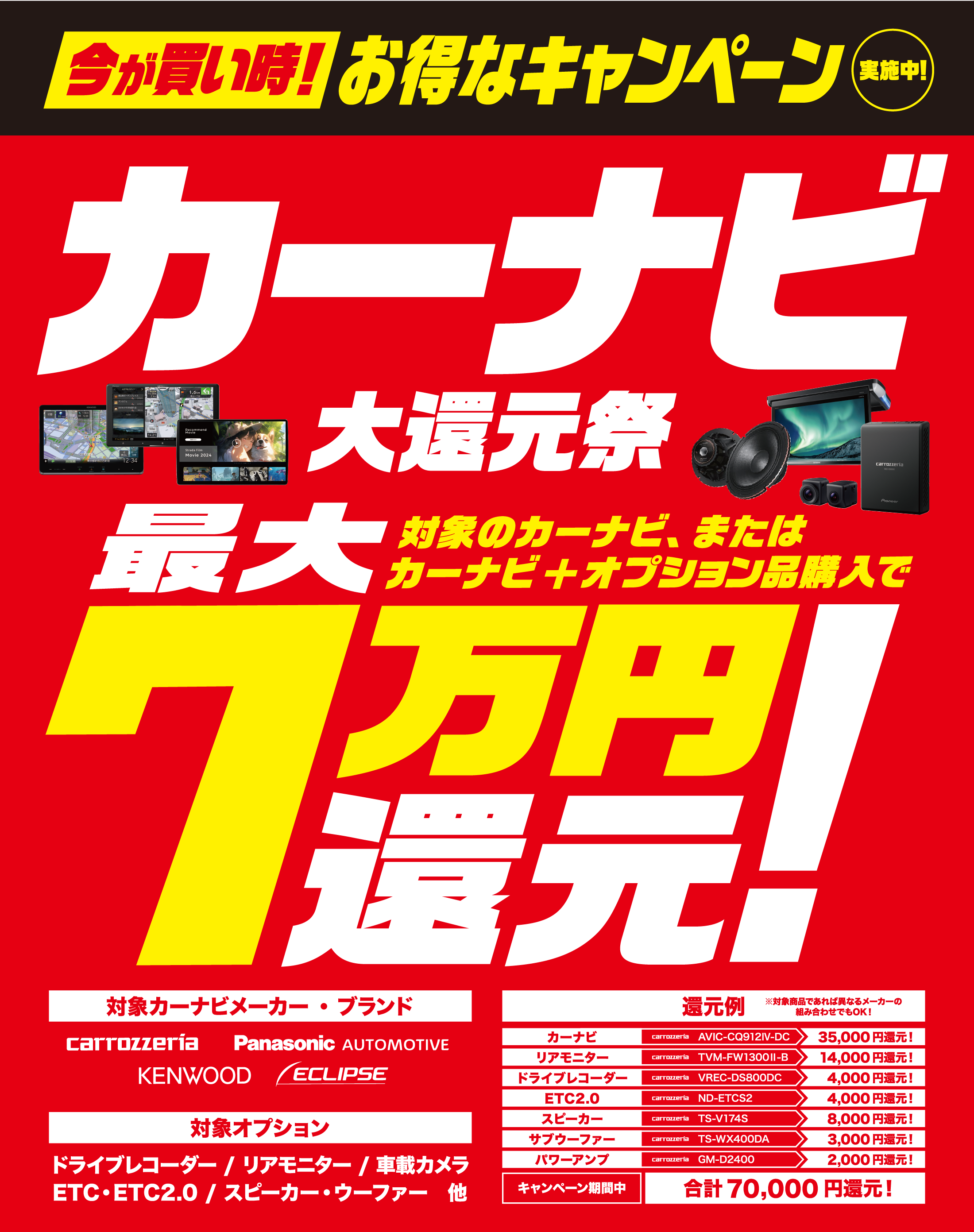 カーナビ大還元祭