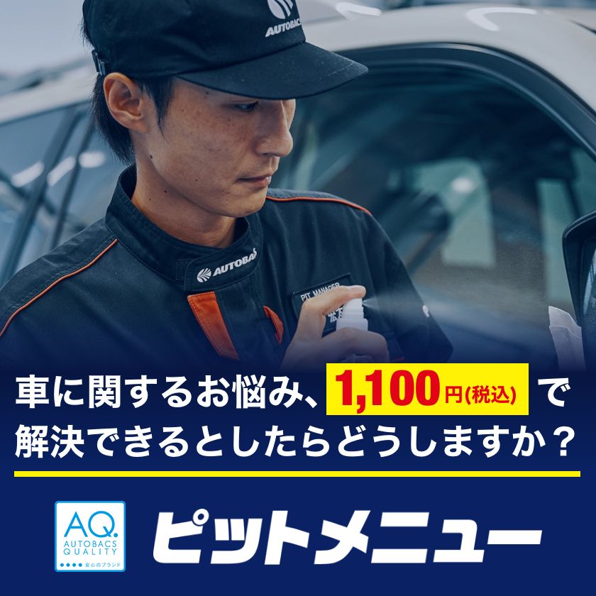 ピットメニュー。車に関するお悩み、1,100円（税込）で解決