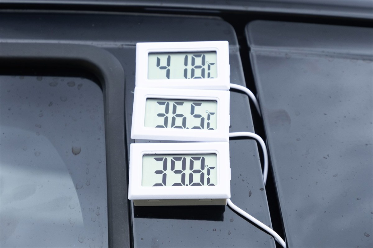 ▲ダッシュボード上のもの以外は車外で温度を確認できるようにした
