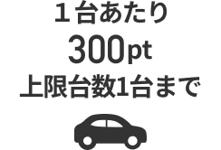 1台あたり300pt。上限台数1台まで