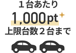 1台あたり1000pt。上限台数2台まで