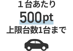 1台あたり500pt。上限台数1台まで