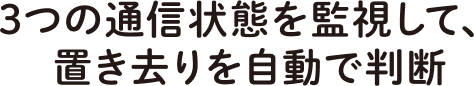 3つの通信上を監視して、置き去りを自動で判断