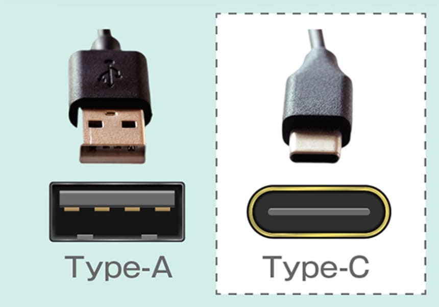 USB Type-C充電は従来のUSB充電より大電流が流れることを示す比較図