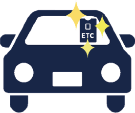 ETC車載器を取り付けた車のイラスト