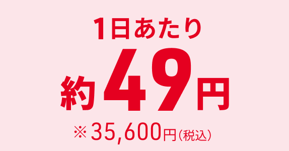 1日あたり約49円※35,600円(税込)
