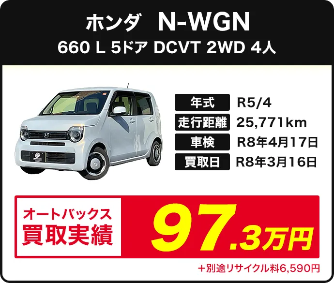 N-WGN L 買取実績 97.3万円