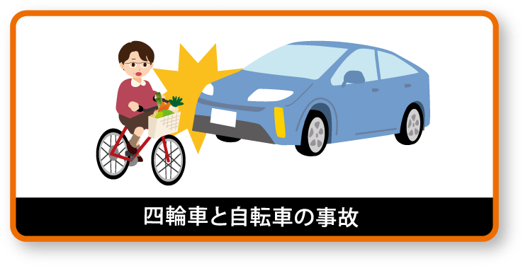 四輪車と自転車の事故