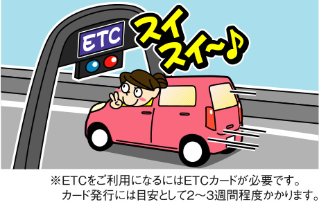 スピーディに料金所を通過できる「ETC」
