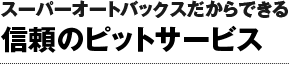 スーパーオートバックスだからできる信頼のピットサービス